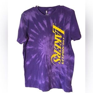 Retro Purple Los Angeles LAKERS Tie Dye NBA Basketball Men’s L T-Shirt MINTY